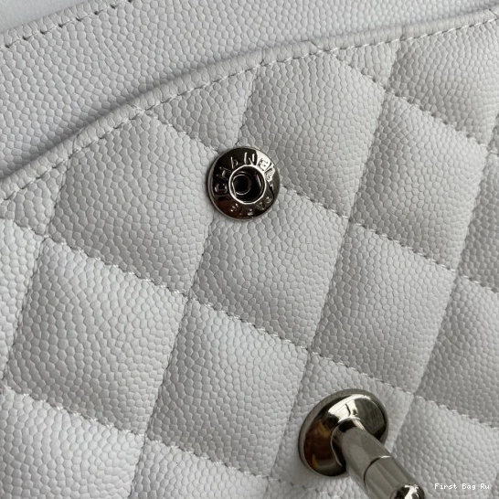 Firstbag Ru 2.55 A01112 Bag CHANEL Large White Flap Calfskin Leather 0712